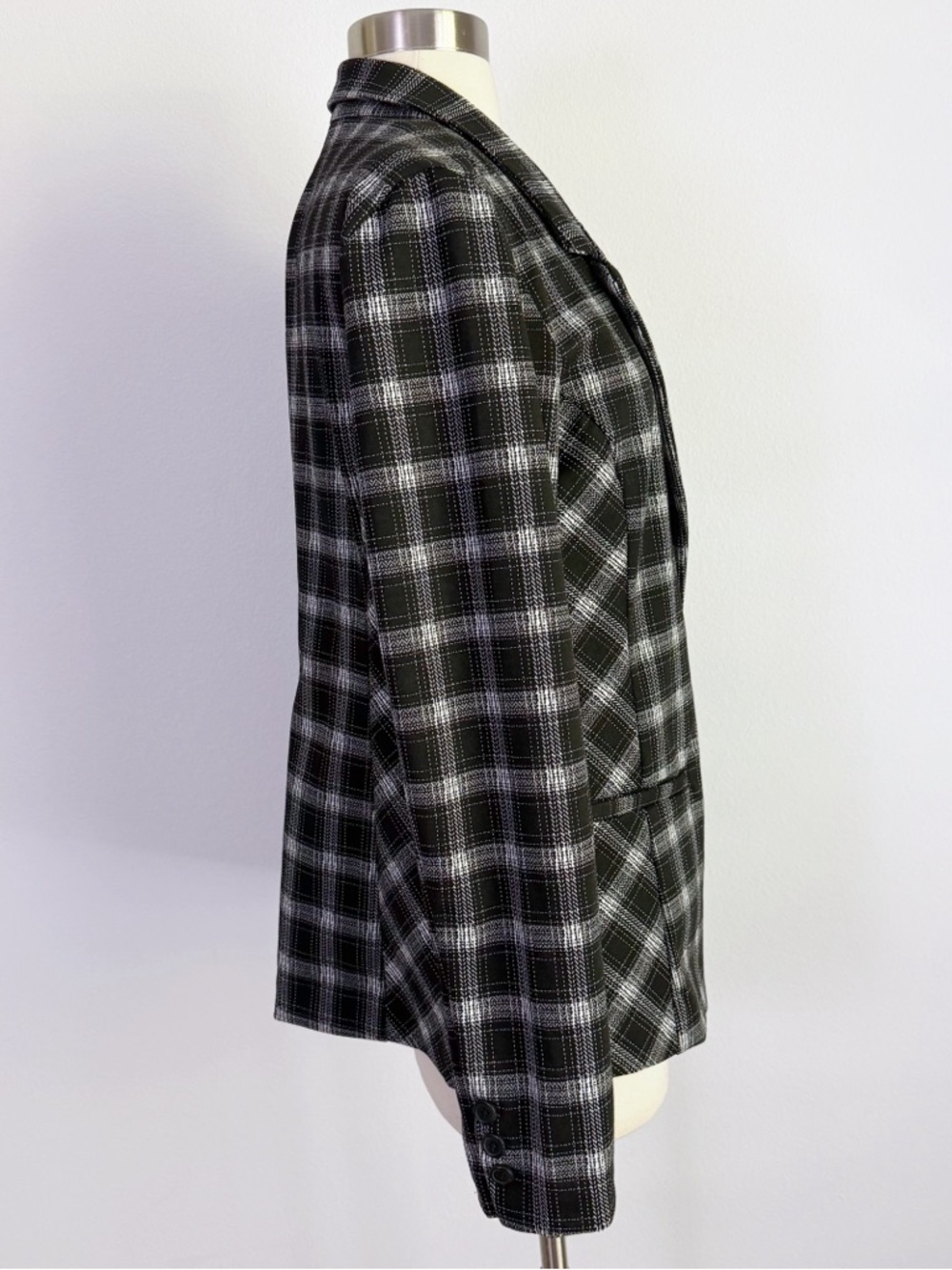NWT Liverpool Black Plaid Single Button Blazer Women’s M 8/10 - Picture 5 of 12